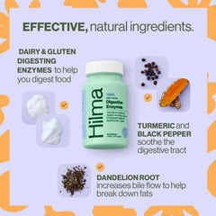 Hilma Digestive Enzymes capsules held for easy pre-meal relief from digestive discomfort.