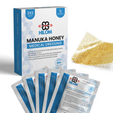 Hilom Manuka Honey Gauze Dressing 2x2 packaging for convenient home use.