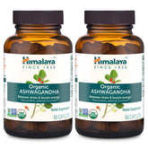 Himalaya Ashwagandha root caplets in bottle for daily stress support.