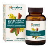 Himalaya Berberine Cinnamon bottle with capsules for digestive balance and immune support.