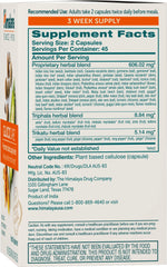 Himalaya GlucoCare capsules displayed to emphasize vegan, non-GMO formulation.