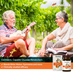 Label detail showing Gymnema, Triphala, and Turmeric ingredients for daily energy balance.