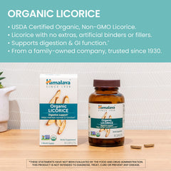 Himalaya Licorice packaging label focused on USDA Organic and vegan ingredients