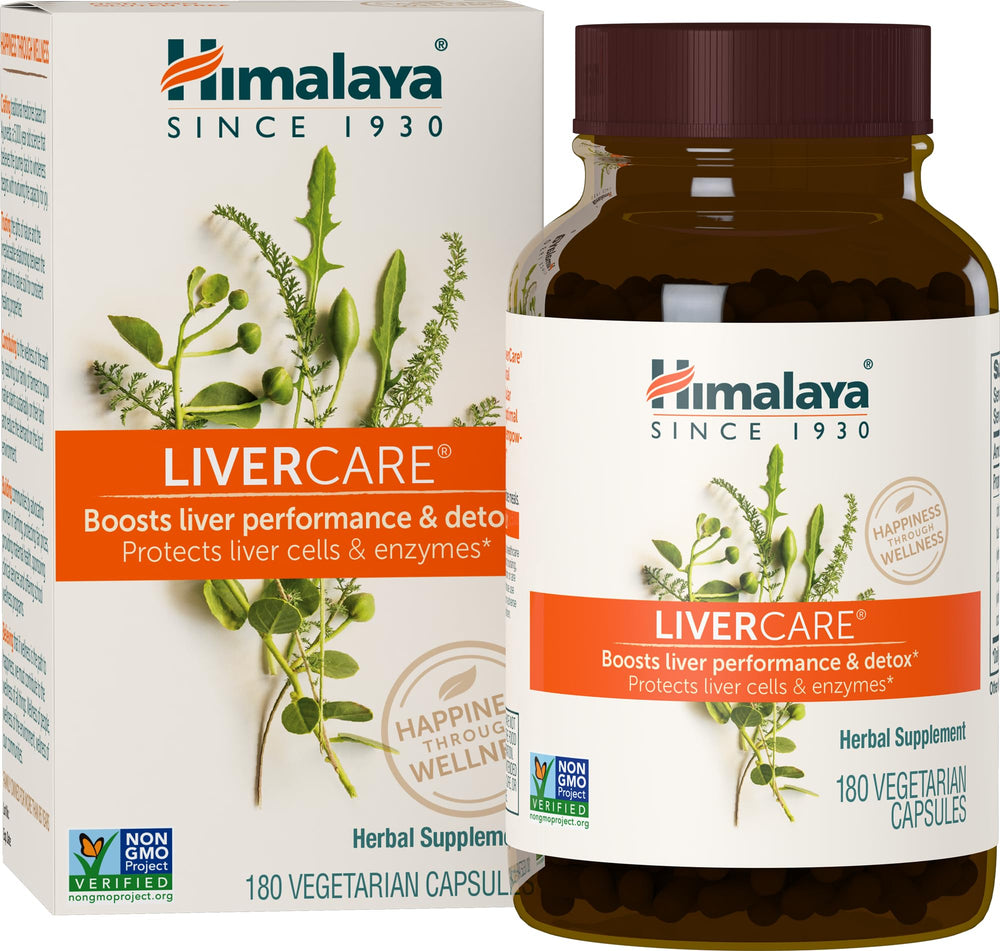 Himalaya LiverCare bottle on shelf for daily liver support and wellness benefits