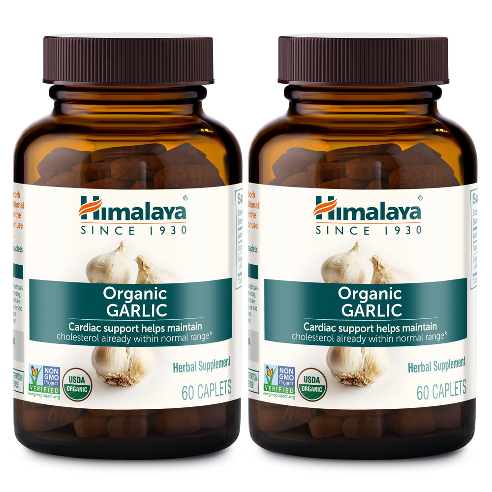Himalaya Organic Garlic bottle front with clean label for daily wellness