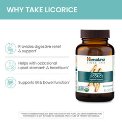 Himalaya Organic Licorice label detail reveals full-spectrum licorice root ingredients.