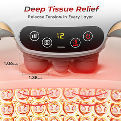 Himouta abdominal massager in hands-on use easing tension during a session