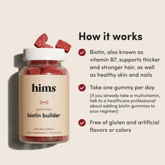 Nutrition facts panel shows biotin and vitamins B12, B6, and D