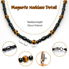 Collar magnético Hion con obsidiana negra, añade estilo y presencia diaria.