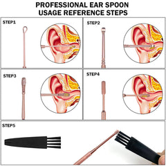 Hion spiral ear wax remover provides 360° access in rose gold.