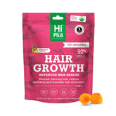 HiPlus hair growth gummies pineapple bottle showing daily hair nourishment potential.