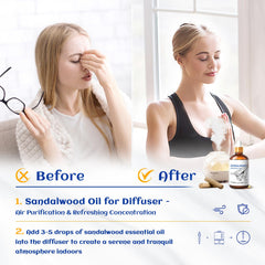Amber glass bottle with dropper showcases HIQILI sandalwood oil for precise application.