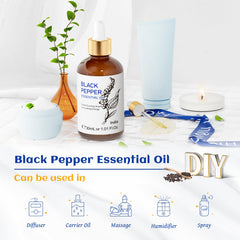 HIQILI Black Pepper Oil dropper cap enabling precise aroma dosing