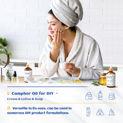 Massage blend with HIQILI camphor oil for relaxing relief.