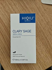 HIQILI Clary Sage Oil dropper closeup for precise usage.