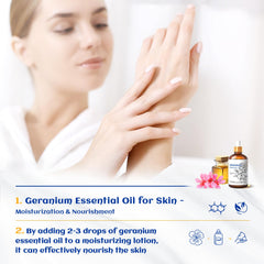HIQILI geranium oil label close-up showing purity for confident use.