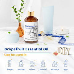 HIQILI Grapefruit essential oil diffuser blend setup with uplifting aroma