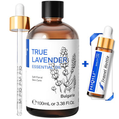HIQILI lavender oil bottle for aromatherapy diffusion and relaxation.