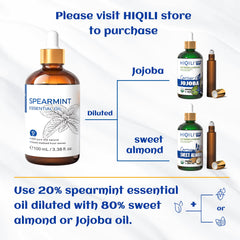 Close-up of HIQILI spearmint oil dropper for precise dilutions.