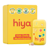Hiya Kids Multivitamin bottle close-up showing clean label and sugar-free claim.