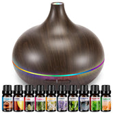 HLS aromatherapy diffuser wood-grain finish with 550ml capacity for large rooms