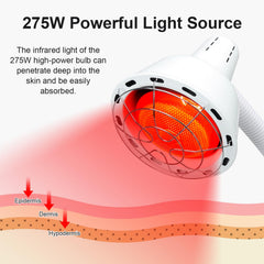 Hoakya 275W infrared bulb therapy setup showing warm glow