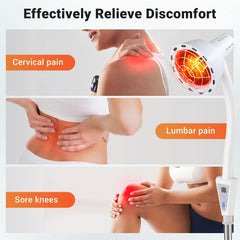 Hoakya infrared lamp side view highlighting adjustable arm for versatile heat delivery.