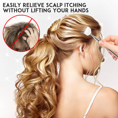 HOFASON back scratcher close-up of polished stainless steel surface