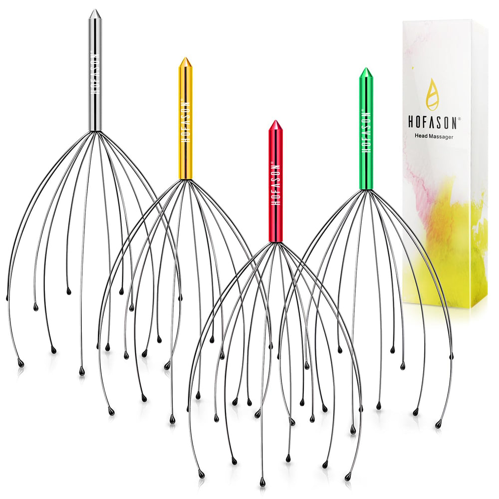HOFASON head scratcher four-pack in color variety for relaxing scalp sessions