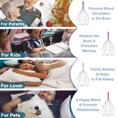 HOFASON scalp massager in use on the head for relaxing relief