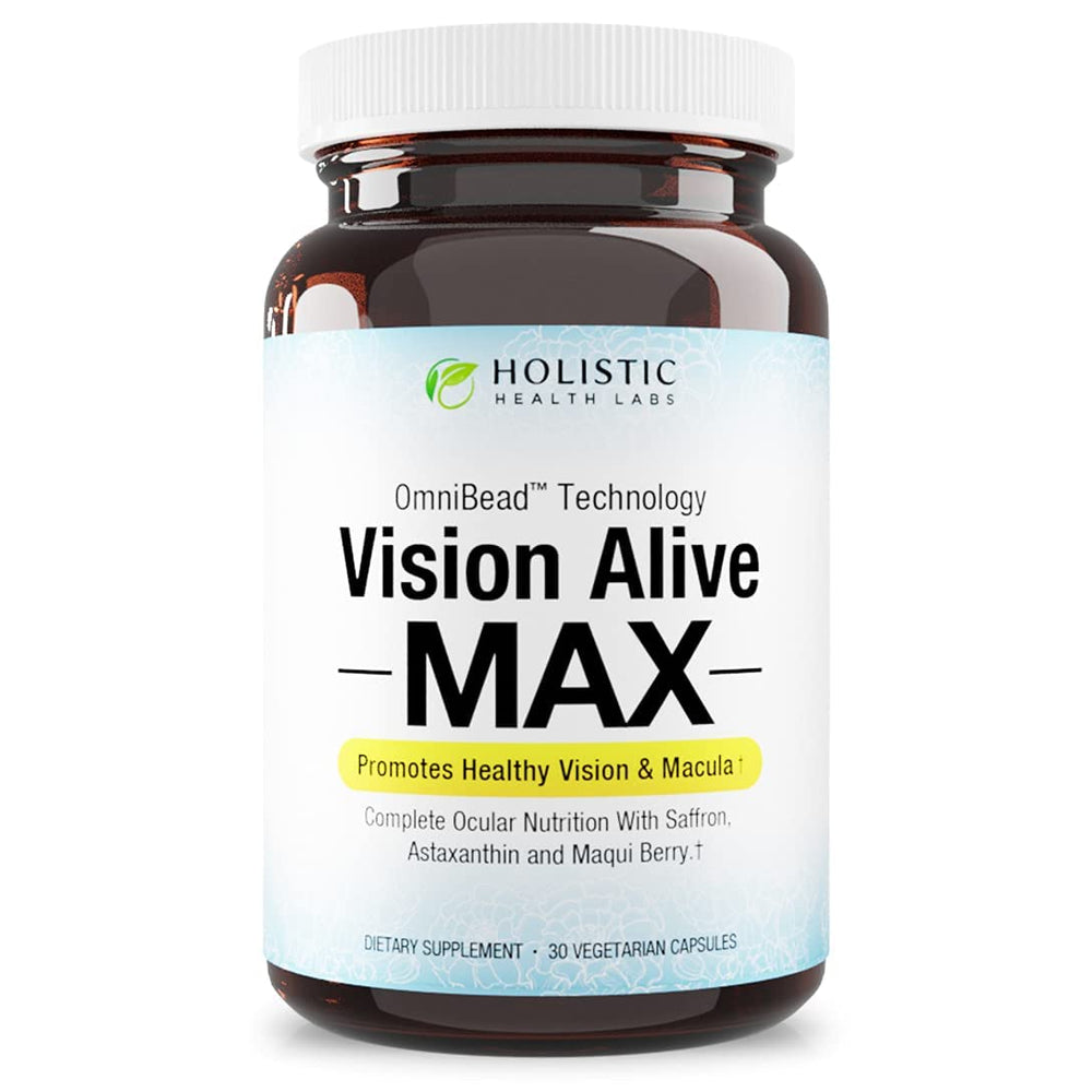 Vision Alive Max bottle supports daily eye comfort for Holistic Health Labs