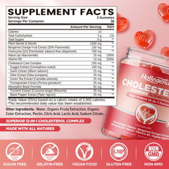 HOLLEGEND bottle label highlighting plant sterols and bergamot for cholesterol health support