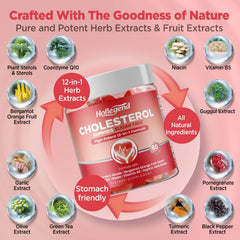 HOLLEGEND gummies close-up with mixed berry flavor offering heart health support