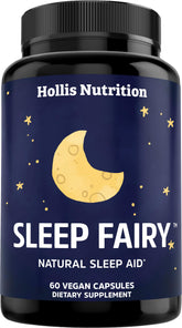 Sleep Fairy bottle showcases vegan formula for a calm nightly routine.