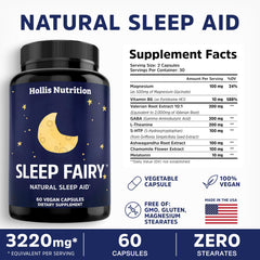 Sleep Fairy ingredients melatonin image emphasizes bedtime-friendly support.