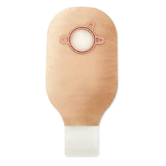 Hollister 18113 ostomy pouch front view with beige two-piece design for reliable wear and drainage.