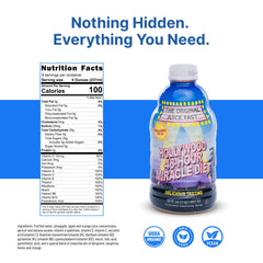 Hollywood Diet diet juice label closeup highlighting vibrant nutrient blend.