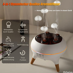 Holwim jellyfish diffuser mist swarms under 7-color LED lighting for mood