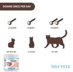 Holy Pets L-Lysine powder blended into treat paste for cats.