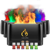 HOMDIS flame diffuser with 7 color modes offers calming ambiance.