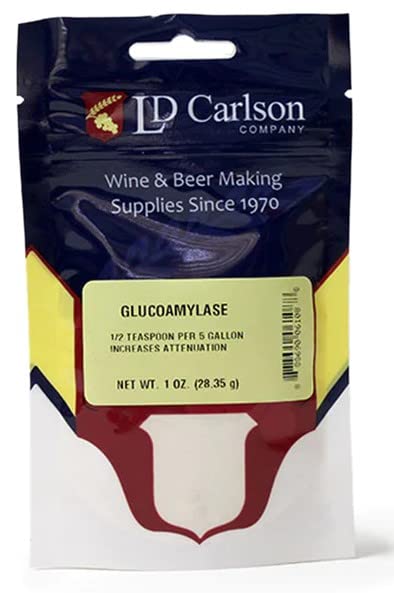Home Brewing Supplies glucoamylase enzyme bottle for dextrin hydrolysis during mash to fermentable sugars