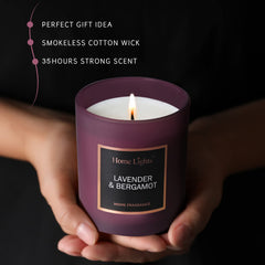 Home Lights glass jar candle with rosegold lid enhances elegant décor