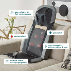 Kneading shiatsu style massage demonstrated on the cushion