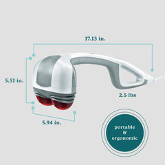 HoMedics interchangeable attachments expand massage options for softer or firmer pressure.