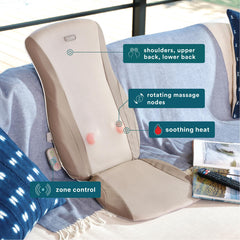 Homedics Shiatsu cushion on chair highlighting massage nodes