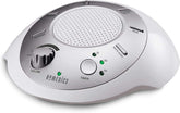 Homedics SoundSleep front view shows compact travel white noise machine for home or office