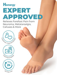 Homergy Metatarsal Foot Pad ultra-thin sleeve design for discreet underfoot support.