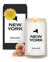 Homesick New York candle pour showing cozy autumn ambiance