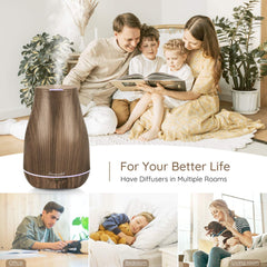 Homeweeks diffuser showing LED color cycle for mood lighting.
