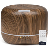 Homeweeks aromatherapy diffuser with wood finish and subtle mist for a calm space
